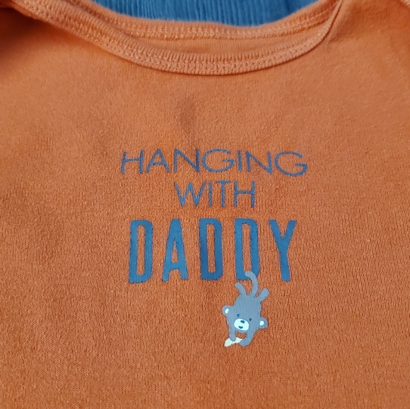 24M Monkey "Hanging With Daddy" Onesie - Picture 2 of 3